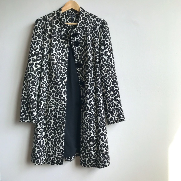 LE CHATEAU Animal Print Spring Coat - Size Small - Picture 4 of 8